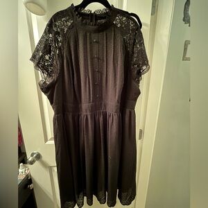 Torrid retro chic Black Lace Swiss Dot Dress